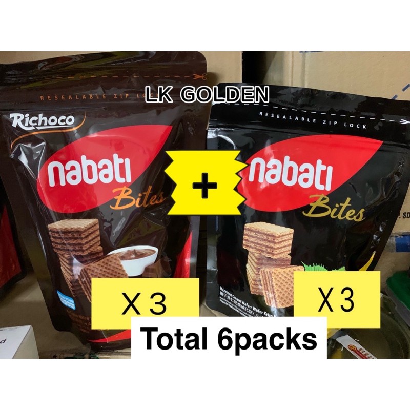 SUPERVALUE ** bundle deal 6 Packs Nabati chocolate wafer bites 125g / hazelnut wafer bites