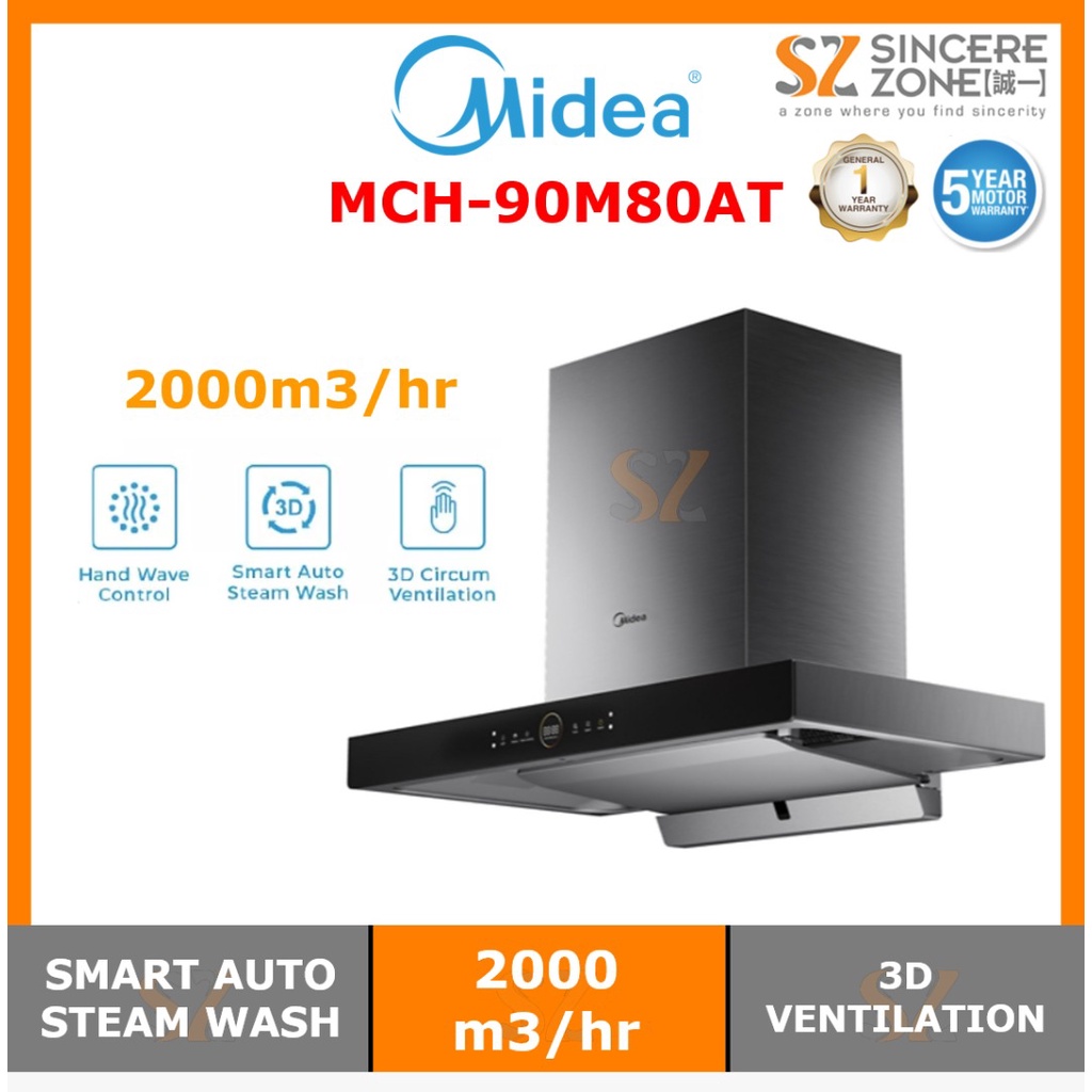 Midea MCH90M80AT 2000m3/hr Cooker Hood(Duct Out Only) MCH90M80AT
