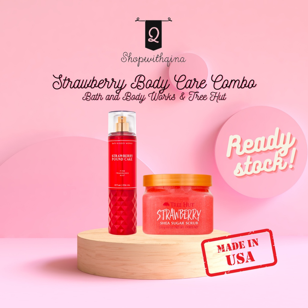 [@shopwithqina] Strawberry Body Care Combo 🍓🍰(Strawberry Pound Cake ...