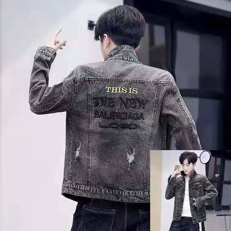 jaket jeans lelaki bomber jacket men Versi Korea Spring jacket male Korean version of the trend Slim embroidery jacket wild handsys and casual tops spring autumn denim jacket Shopee Malaysia