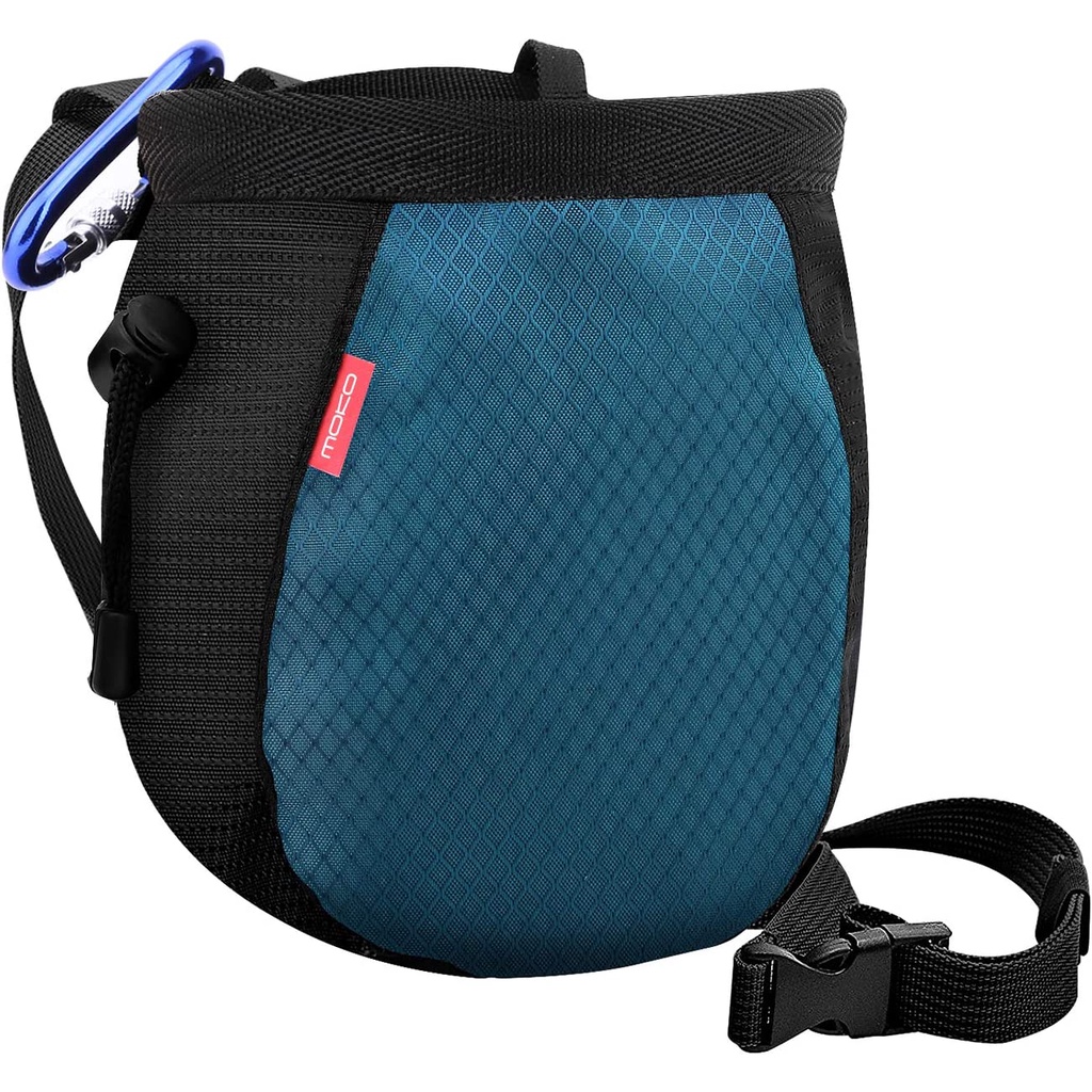 MoKo Rock Climbing Chalk Bag, Bouldering Chalk Bag Bucket with Adjustable Belt & Carabiner
