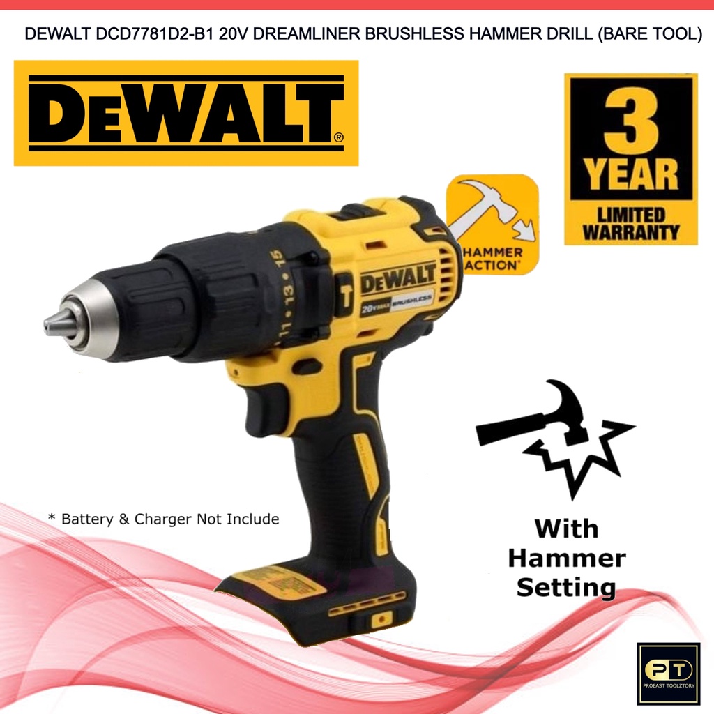 Dewalt DCD7781 (Bare Tool) 20V Brushless Cordless Hammer Drill