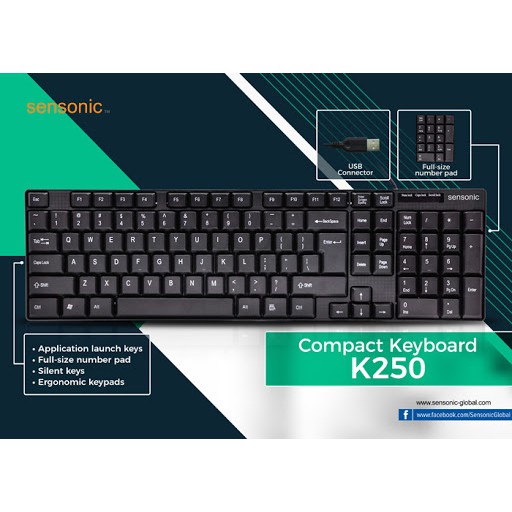 STARIUS K-1017 / Sensonic K250 Compact USB Keyboard With Number Pad ...