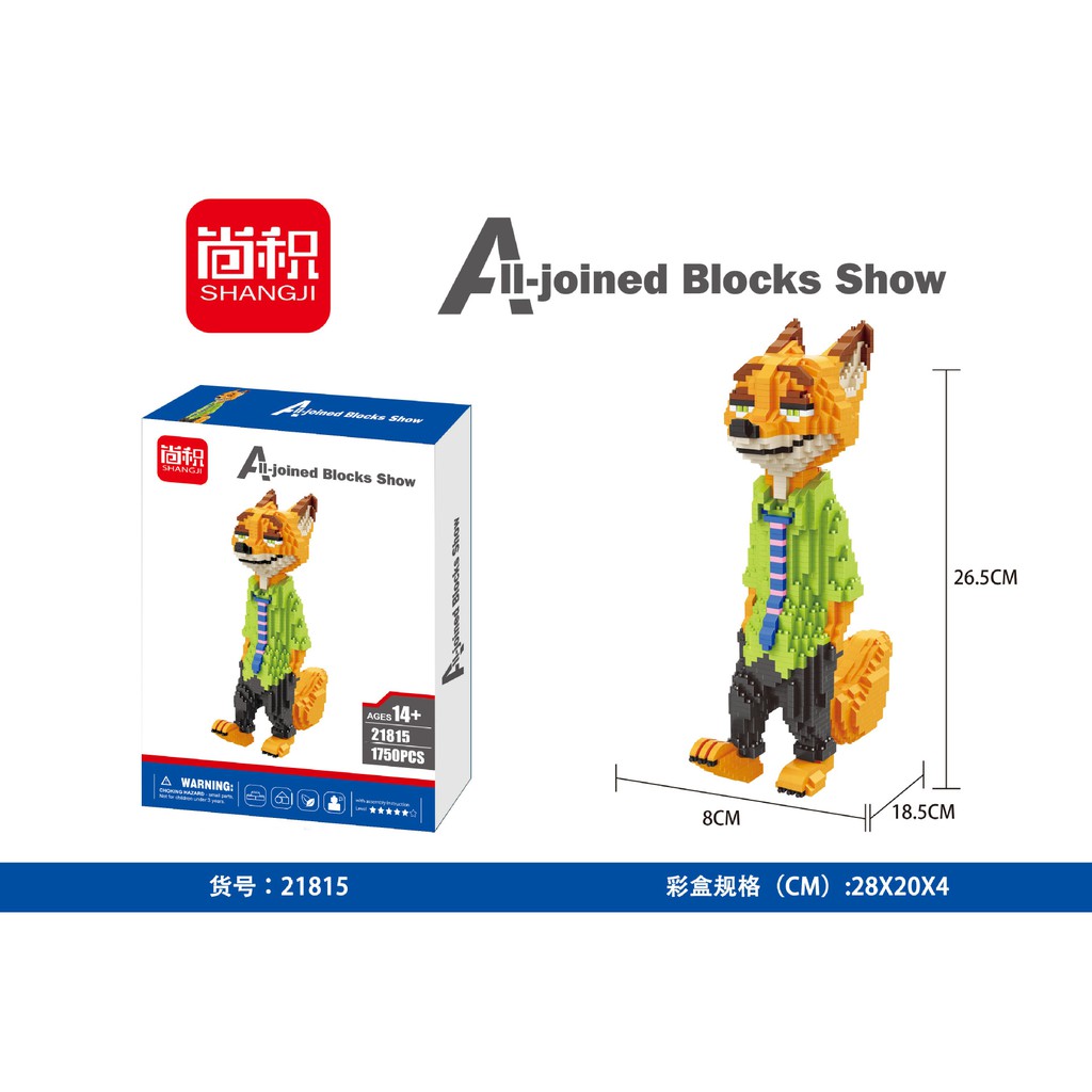 Mini Blocks Cartoon Zootopia Auction Figures Fox and Rabbit Model Anime ...