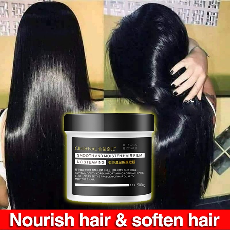 Hair Treatment Mask Conditioner滑溜溜 抓不住 免蒸滋润发膜Rambut lurus treatment ...