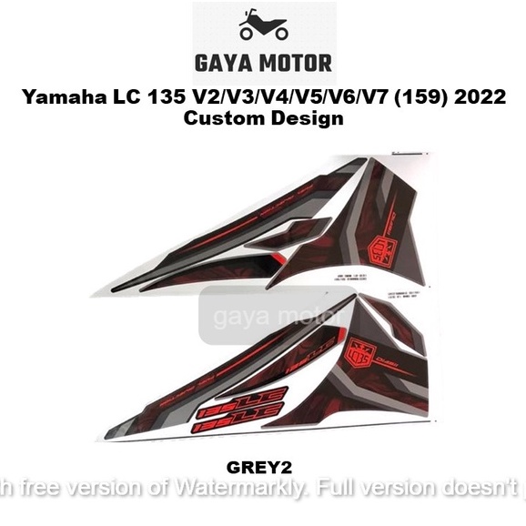 Yamaha LC 135 V2/V3/V4/V5/V6/V7 (159) 2022 Custom Design Body Sticker ...