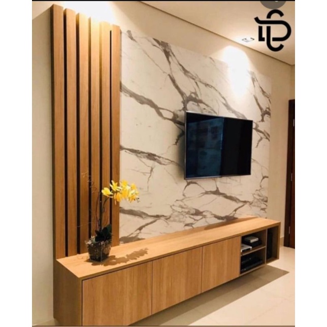 TV 10ft with laminate glossy marble panel Shopee Malaysia