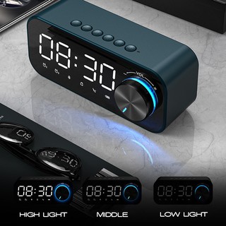 Bluetooth Speaker Wireless with Thermometer Alarm Clock LED HiFi Super ...