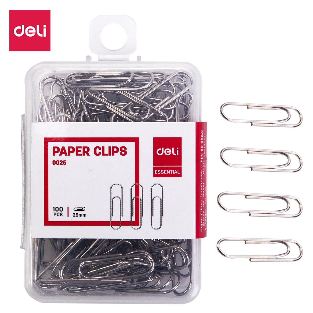 Deli Desktop Supplies Office Consumable Paper Clip (100 Pcs / 3 Pcs