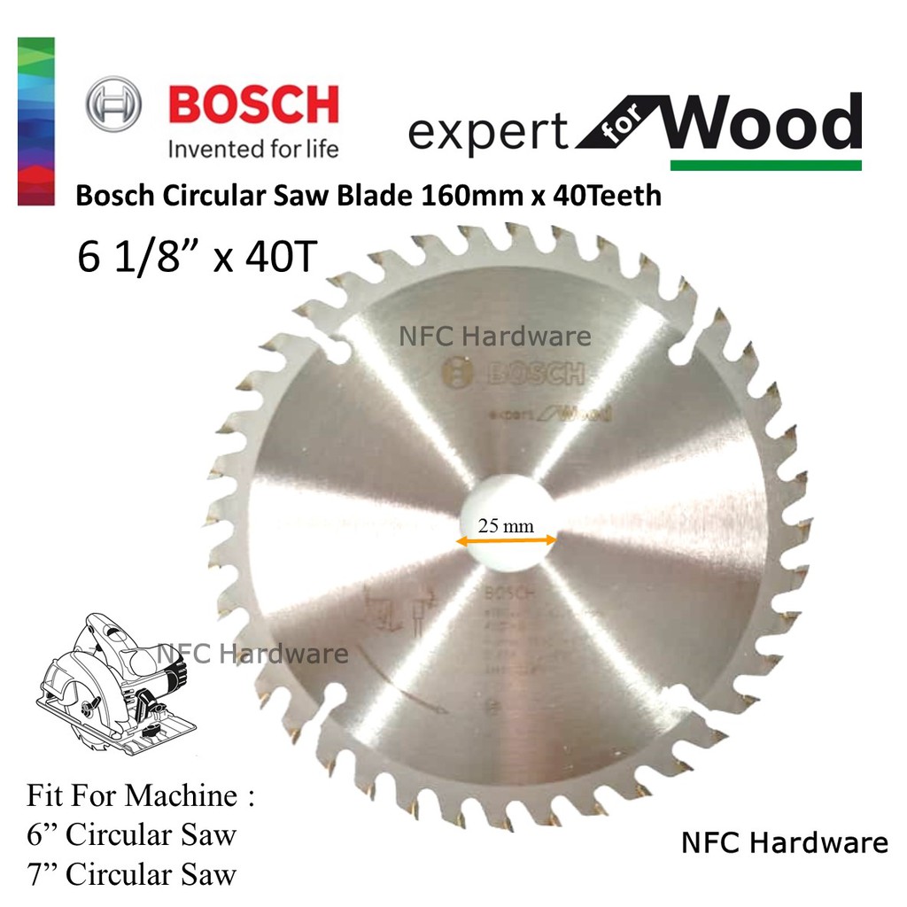 BOSCH Circular Saw Blade 61/8" x 40T Expert for Wood Shopee Malaysia