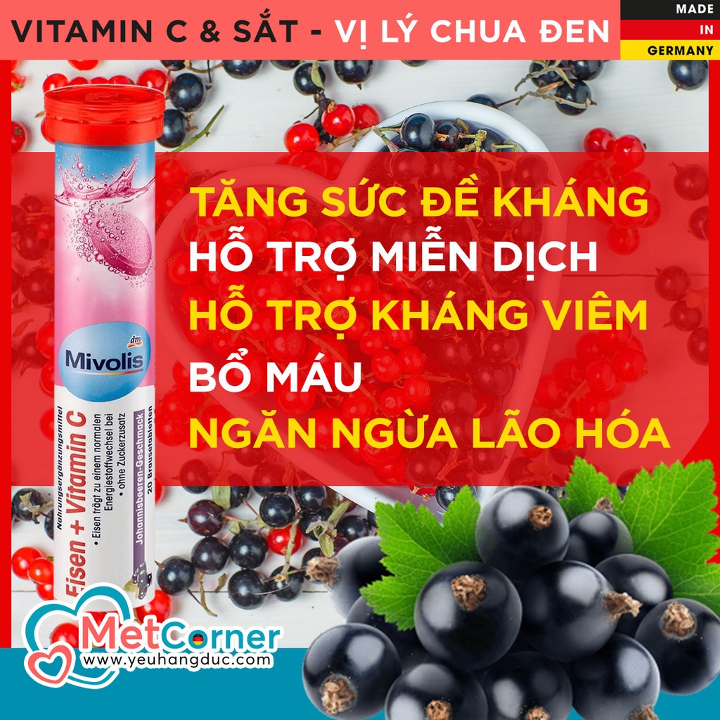 Mivolis Iron + Vitamin C Effervescent Tablets, 20 Tablets Increase Resistance To Anemia