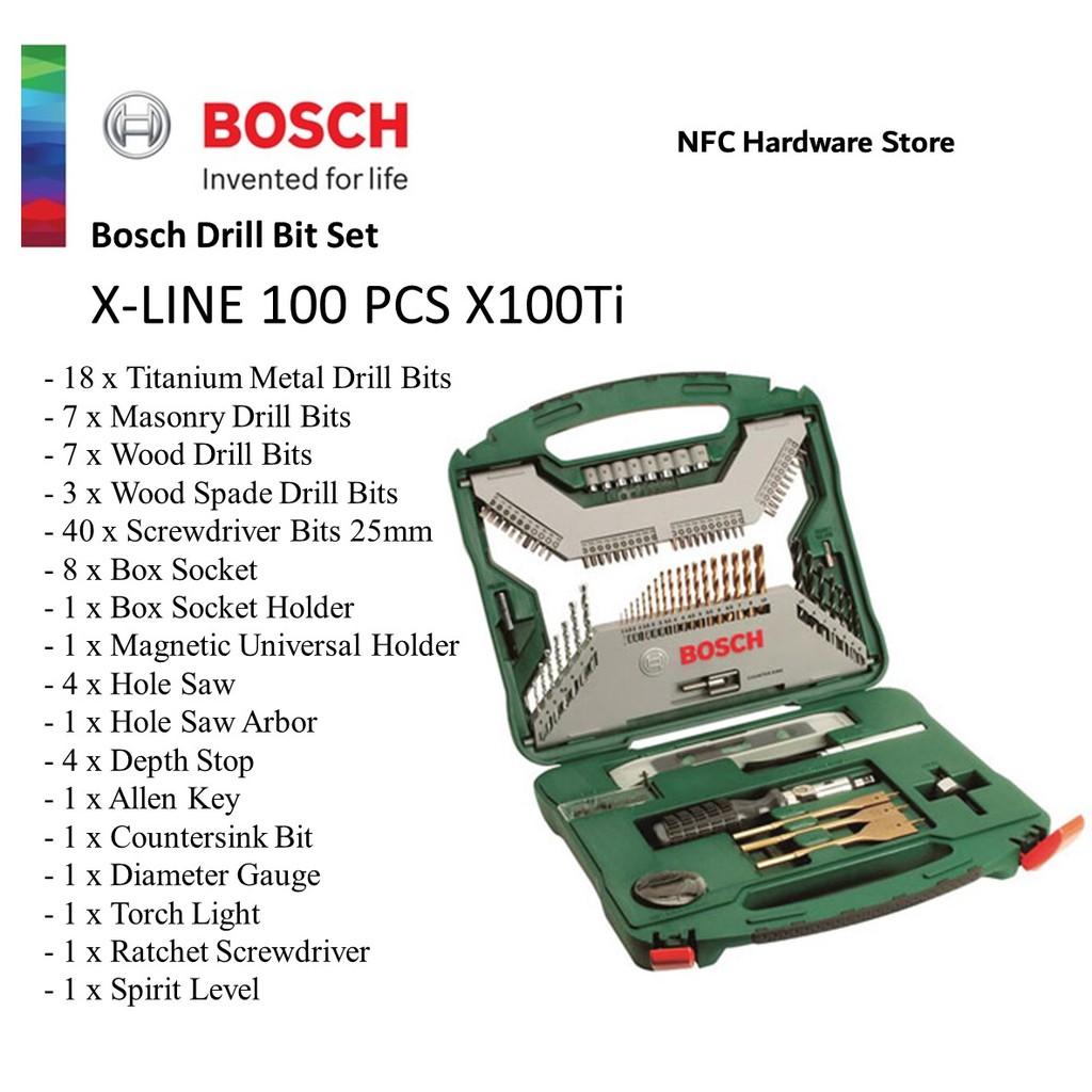 Bosch 100 piece discount drill bit set