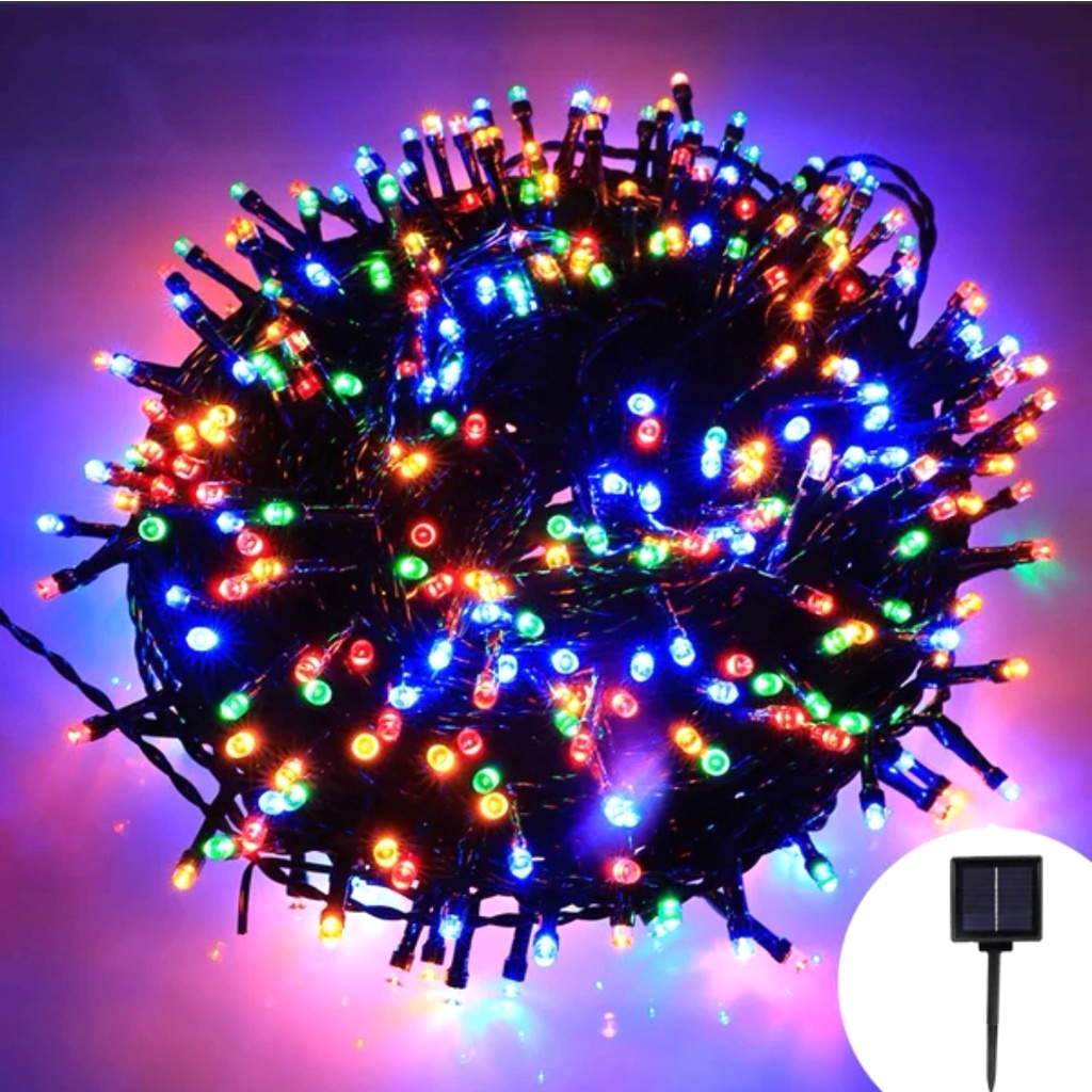 LED solar string lights Christmas festival string lights indoor and outdoor decorative lights night lights modeling lig Shopee Malaysia