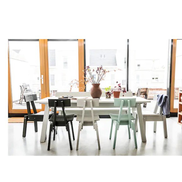 IKEA INDUSTRIELL Chair / Wood Chair / Kerusi Kayu / YELLOW / BLUE