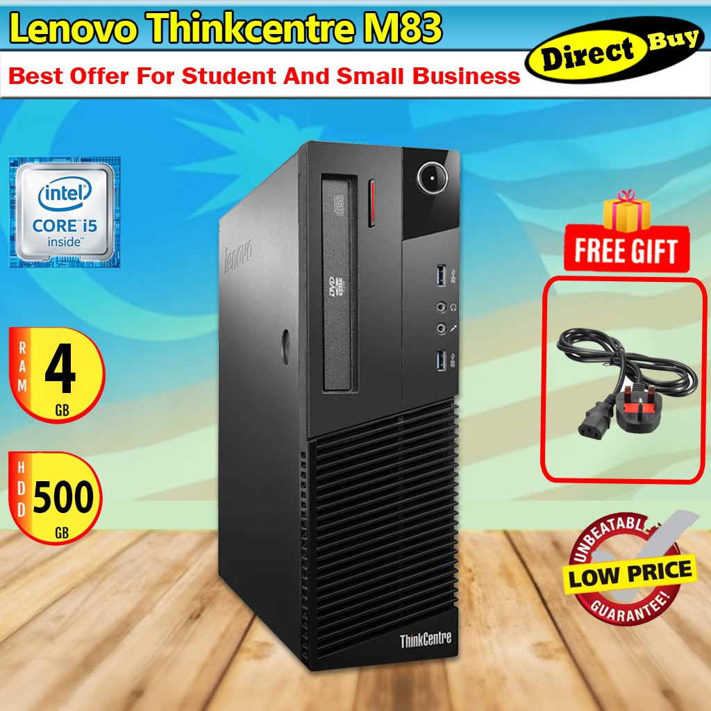 Lenovo Thinkcentre M83 Sff - Intel Core i5 (4th gen) - 4GB RAM - 500GB ...