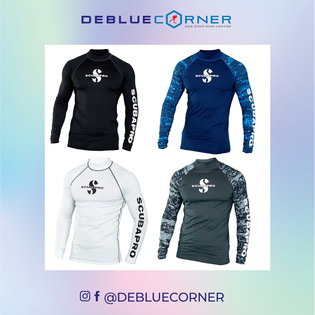 Scubapro RASH GUARD Black Long Sleeve UPF50 - lycrové triko