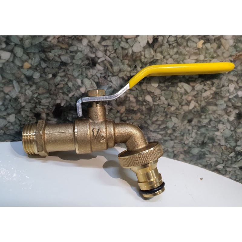 😍 1/2'' Solid Brass Ball Valve Tap Garden Tap Washing Machine tap Wall Mounted Water Tap