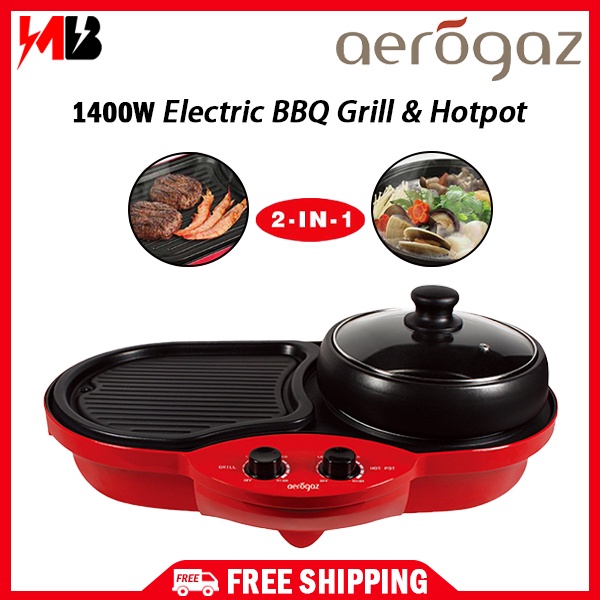 [ FREE SHIPPING ] Aerogaz 2 in 1 BBQ Pan Grill & Hot Pot Steamboat ...