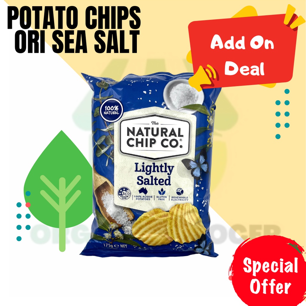 (2PKT)Natural Chip Co. Potato Chips Sea Salt (Light Salt) 175GM ...