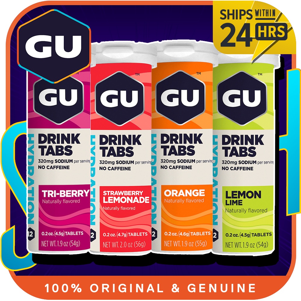 GU ENERGY TABLETS Hydration Electrolyte Drink Tablets, 12 Counts