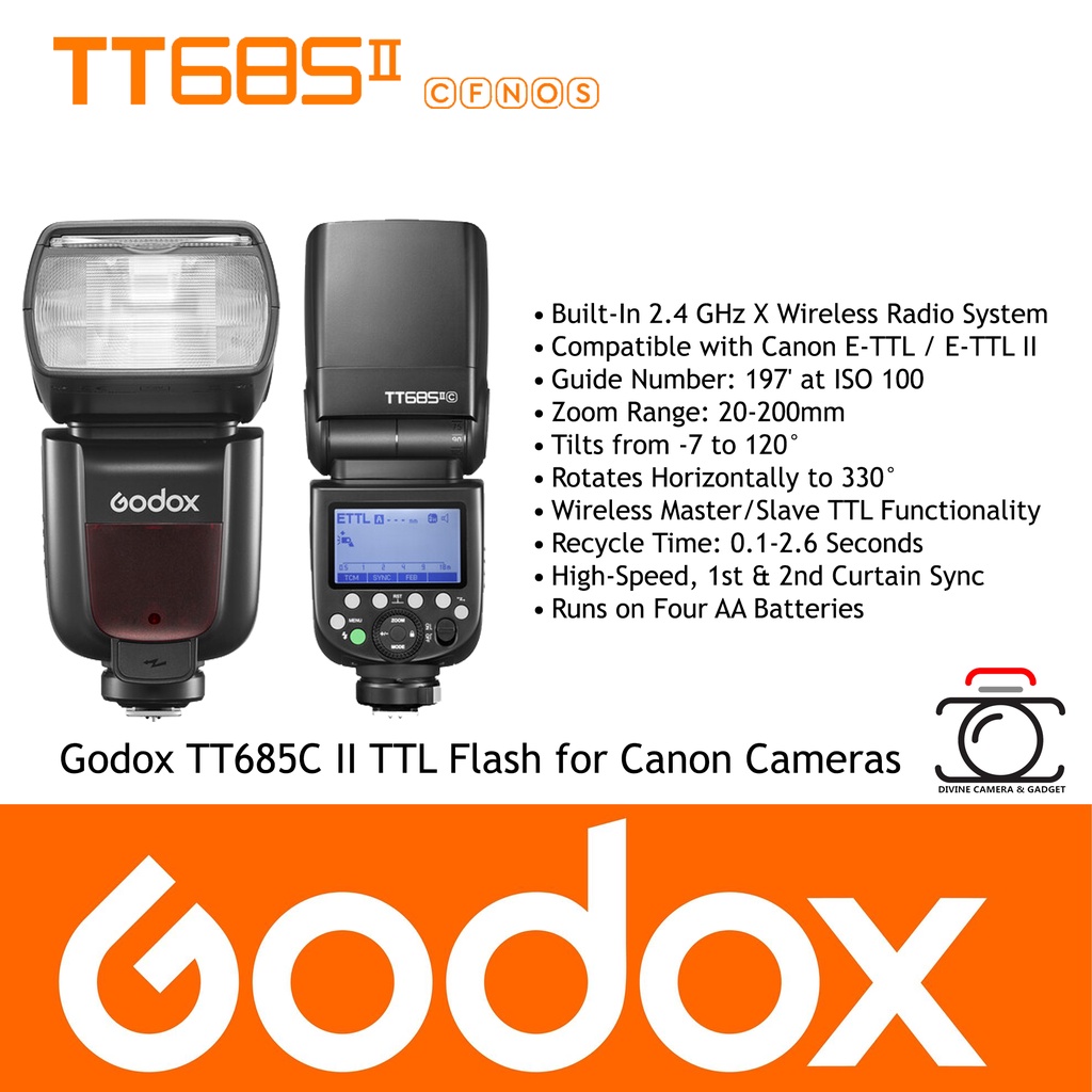 Godox TT685 II TTL Flash for Nikon,Canon,Sony,Fujifilm Olympus/Panasonic Shopee Malaysia