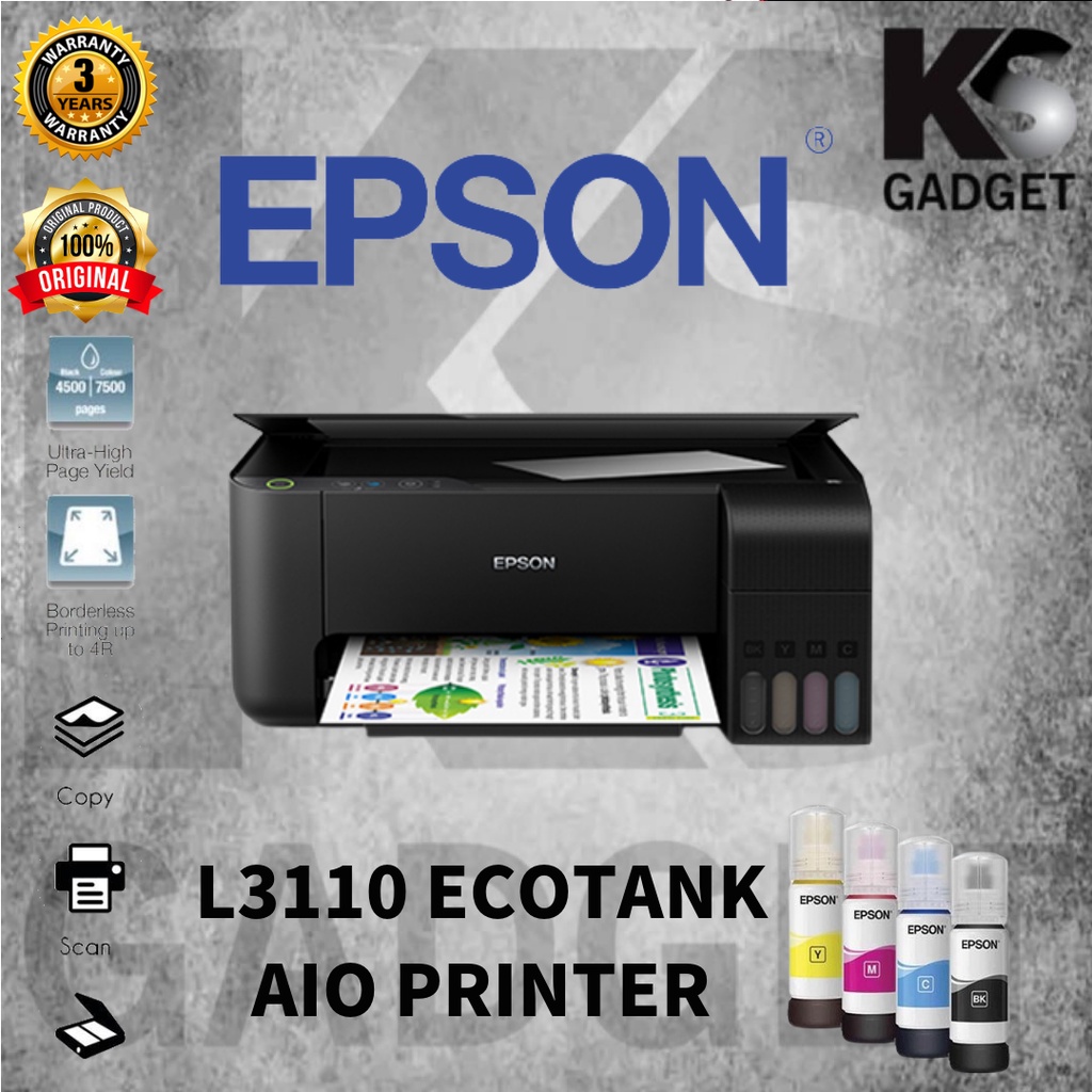 [READY STOCK]EPSON L3110 /L3150 PRINTER INK TANK 3 in 1 Print/Scan/Copy ...