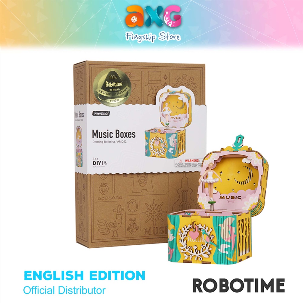 Robotime Rokr Rolife Wooden Music Box Dancing Ballerina (AMD52