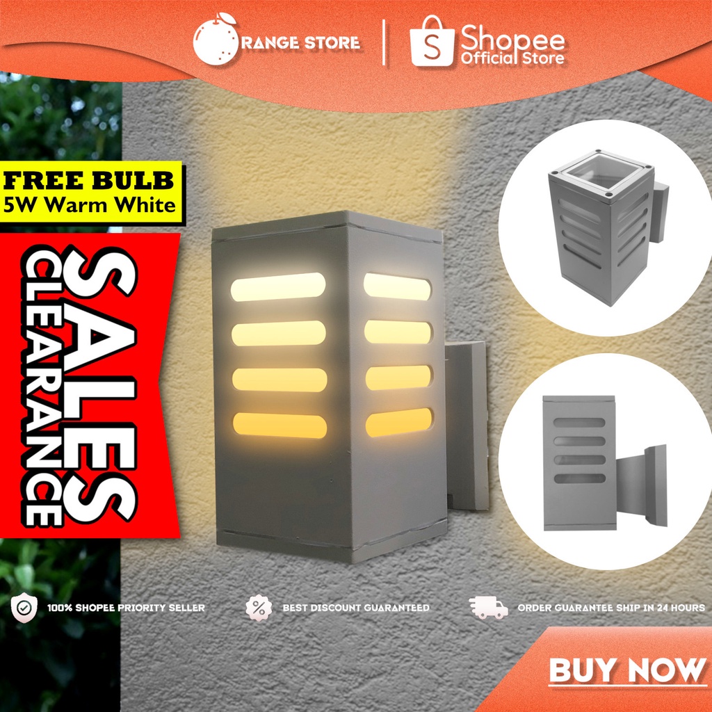 (FREE BULB) Designer Outdoor Wall Light Weatherproof Wall Lamp E27 Bulb
