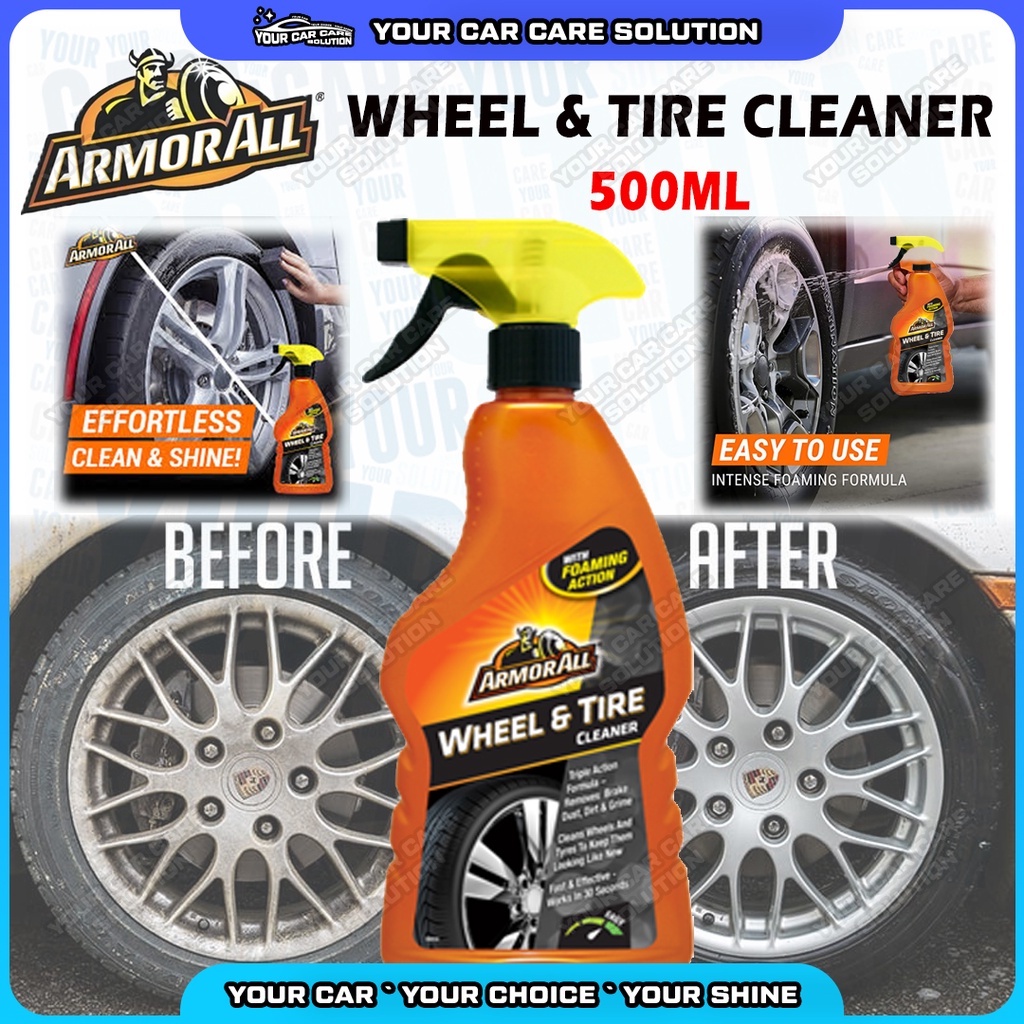 Armor All Tire & Wheel Cleaner Spray Foaming Action Remove Clean Dirt ...