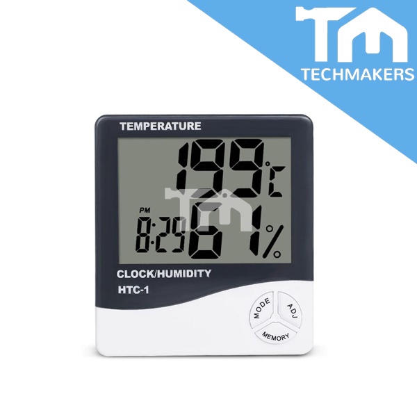 HTC-1 HTC1 Temperature / Humidity Digital Hygrometer Thermometer Clock (**Free Battery) High Accuracy TechMakers