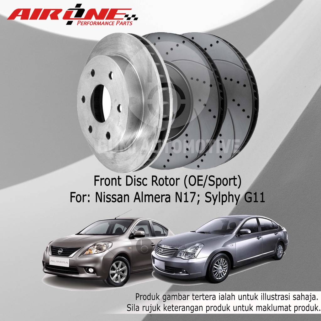 Nissan Almera N17 / Sylphy G11 Front (Depan) Disc Rotor Racing Disc