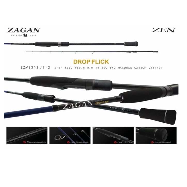 ZEN ZAGAN Drop Flick ZZM631S Micro Jig Spinning Rod | Shopee Malaysia