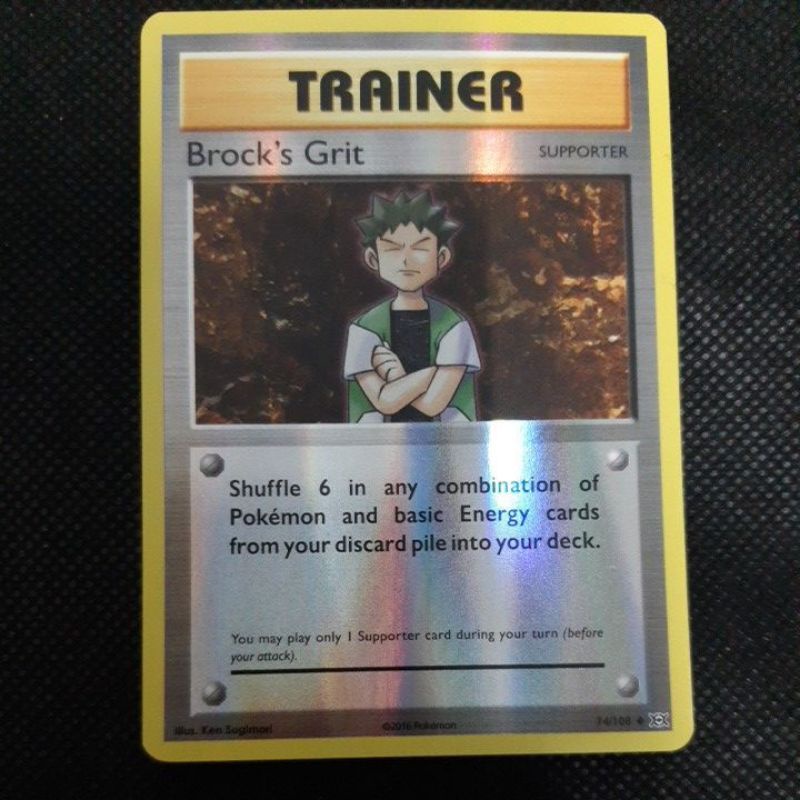 Pokemon Card TCG : XY Evolution : Trainer : Brock's Grit 74/108 (REVERSE  HOLO) Condition: Lightly Played 100%Original | Shopee Malaysia