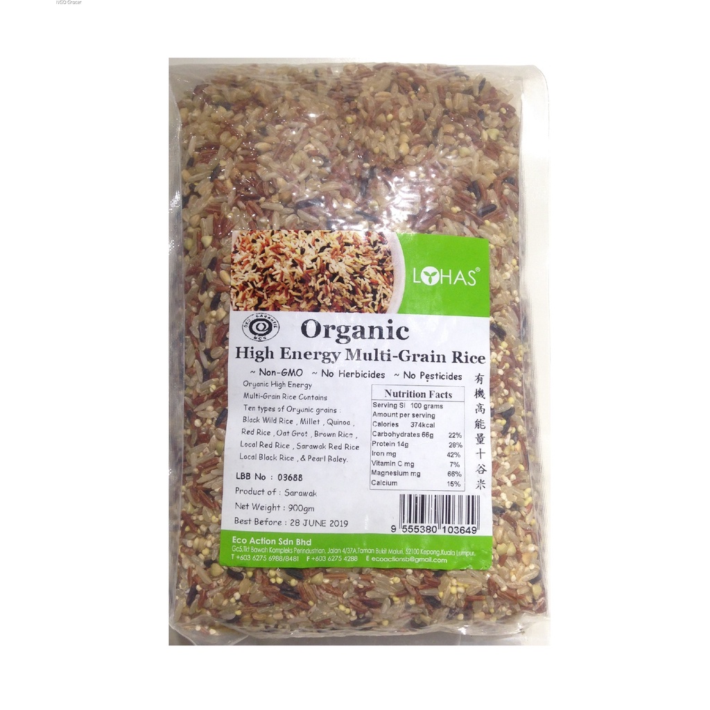 Lohas Organic High Energy Multi-Grain Rice 900g | Shopee Malaysia