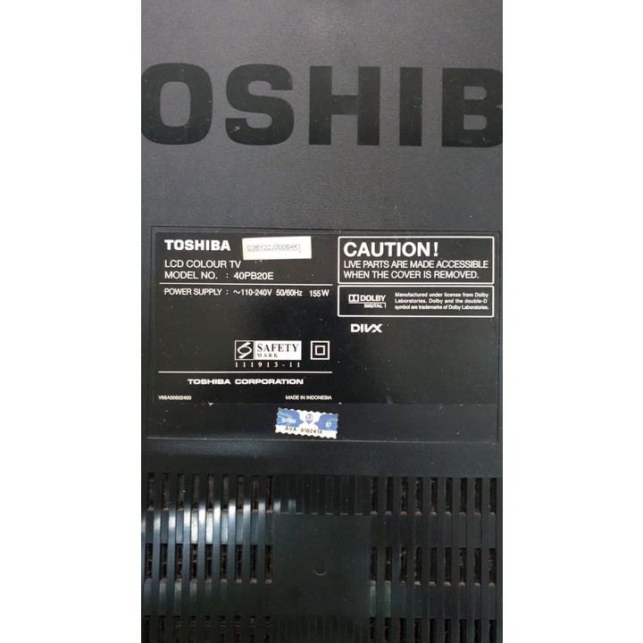 TOSHIBA 40PB20E LCD TV SPARE PARTS Shopee Malaysia