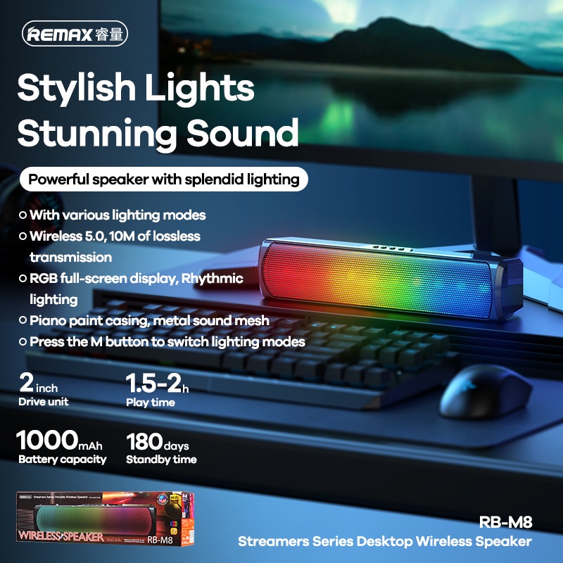 REMAX Portable Wireless Speaker RB-M8 Wireless Speaker Bluetooth Spiker ...