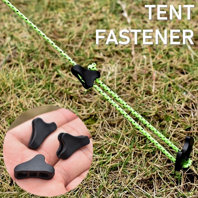 4pcs Tent Tightening Hook Stopper Black Plastic Wind Rope Buckle ...