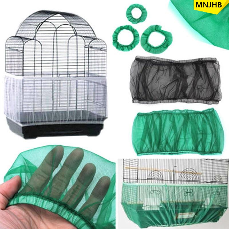 M/L Sizes Seed Catcher Guard Nylon Mesh Bird Cage Tidy Cover Skirt Cage