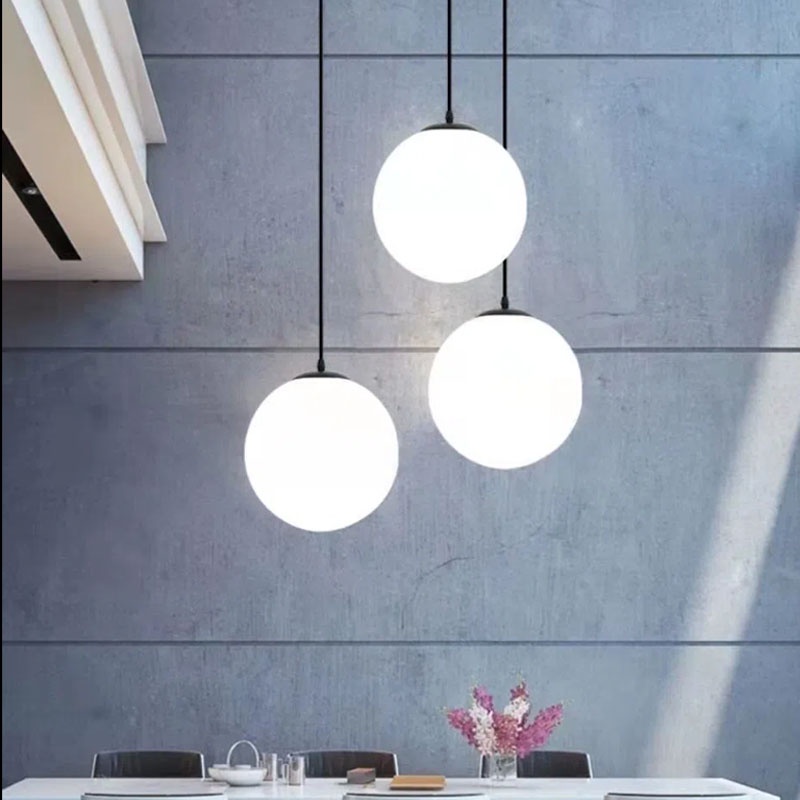 Modern Glass Ball Pendant Lights Nordic Chandelier White Globe Hanging