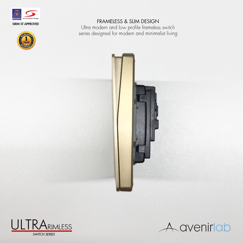 reTouch Ultra Rimless 3 Gang 2 Way 16A Wall Frameless Switch SIRIM ...