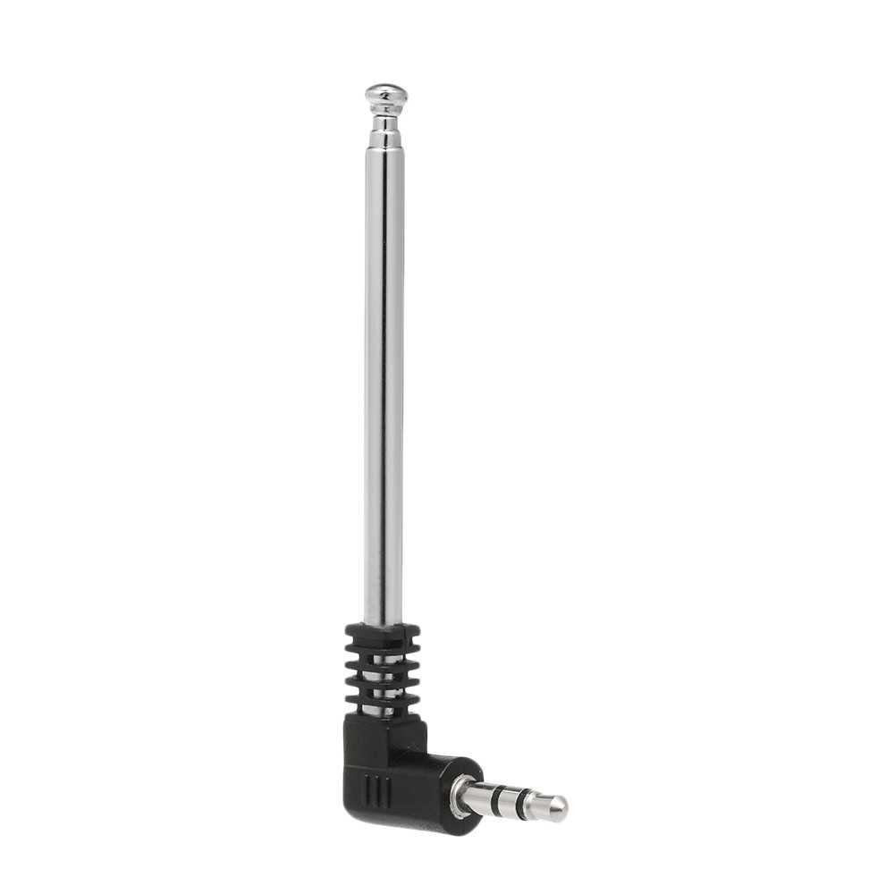 FM Radio Antenna 3.5mm Retractable Aerial 4 Sections LShape 240mm