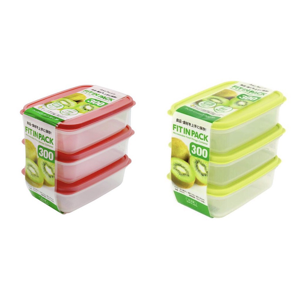 Set of 3 Fitin Pack plastic food containers with flexible lids (Random ...
