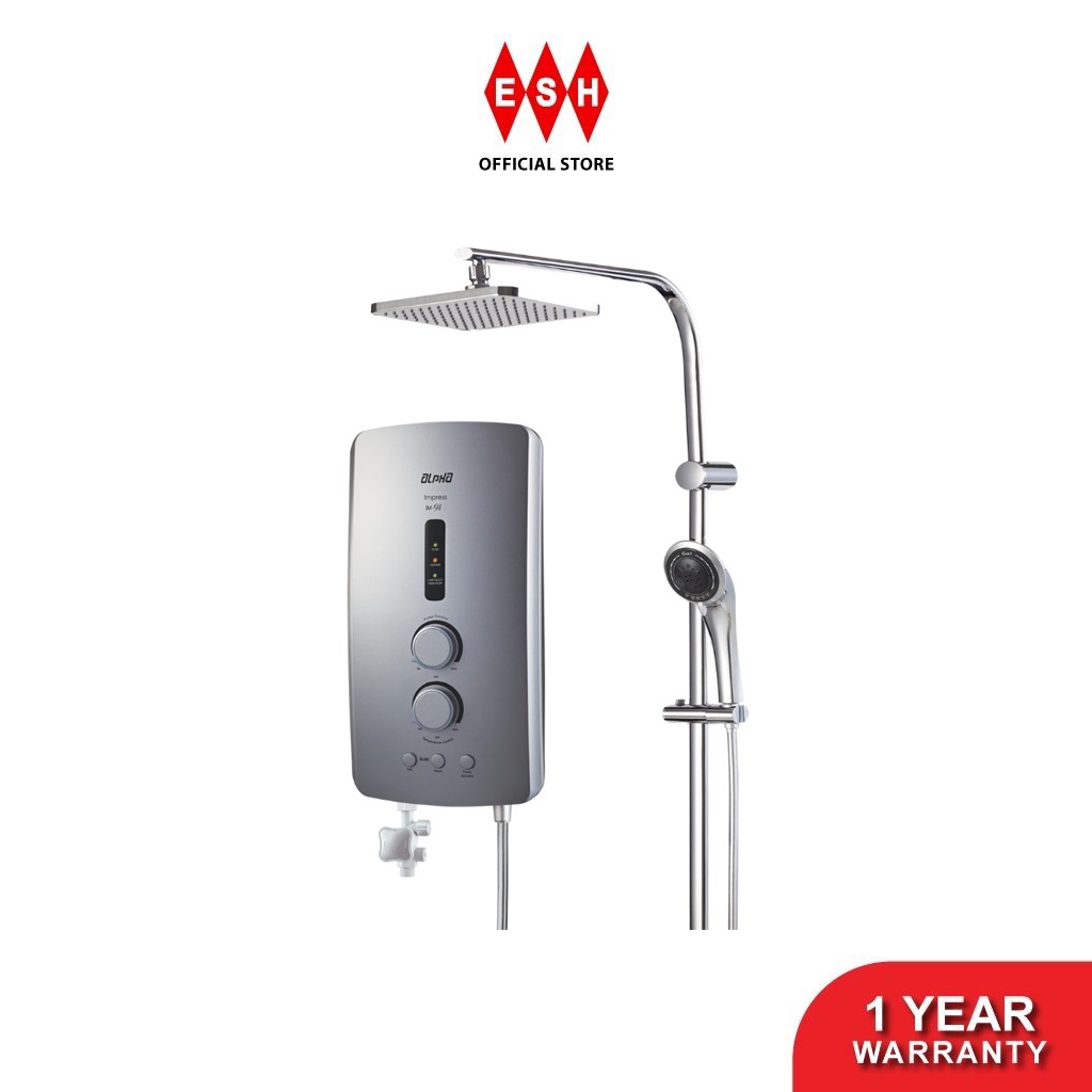 Alpha IM9i Plus RainShower Shower Heater With DC Pump (Silver) | Shopee ...