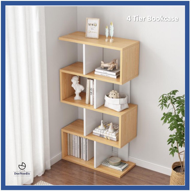 DorNordic 3/4/5 Tiers Modern Book Shelf Multi-Compartment | Rak Buku ...