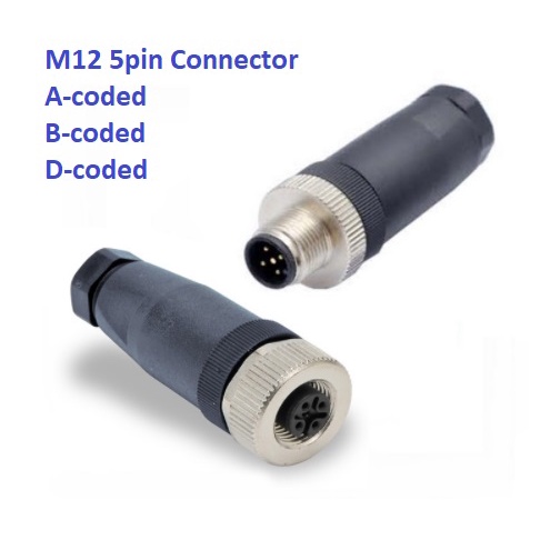 M12 Connector A B D-Coded A Code 5pin Male 5p Female Straight Screw ...