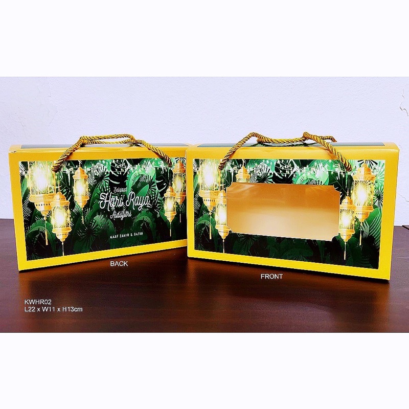 KWHR02 Hari Raya Box 2022/Gift Box Kotak Biscuit Raya Aidilfitri Gold ...