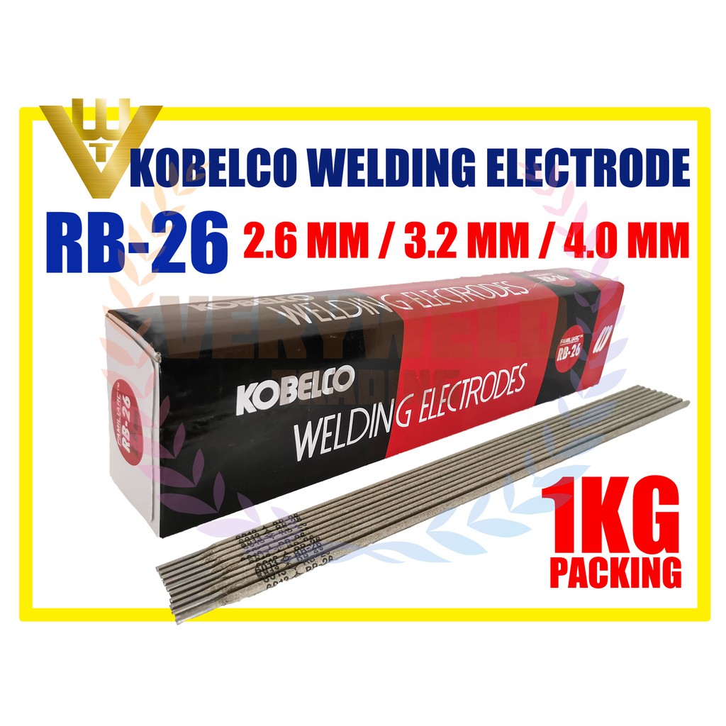VERYWELD RB26 Kobelco Ubat Welding Electrode Rod 6013 X 1kg (2.6/3.2/4