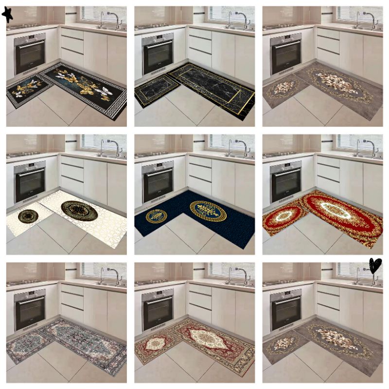 kitchen mat 2 pieces (Size40×60，40x 120) | Shopee Malaysia