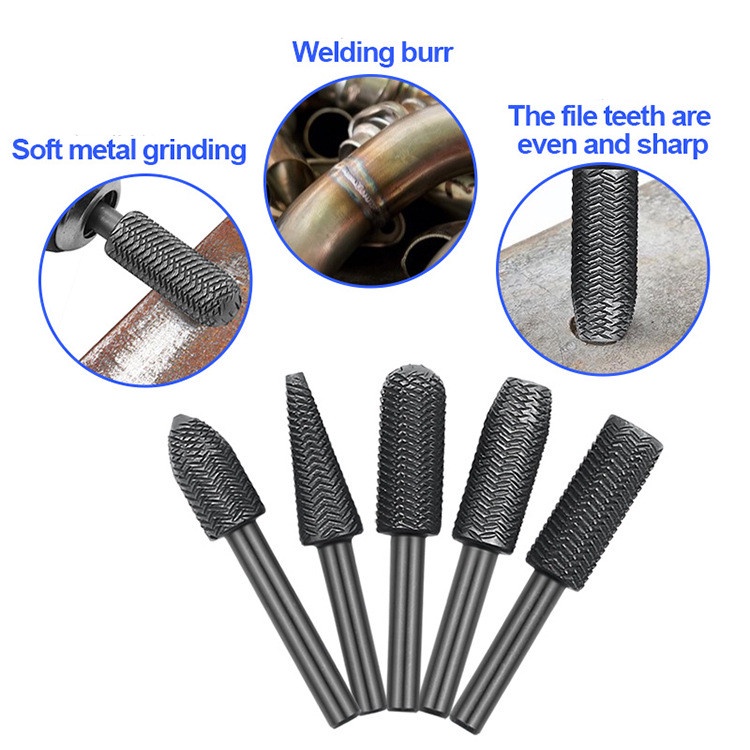 5pcs 6x11mm Wool Felt Burr Grinding Head Grinder Burr Abrasive Polishing Porting For Rotary Tool