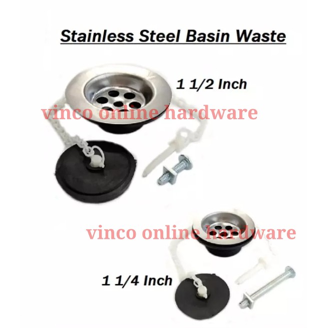 32MM / 40MM STAINLESS STEEL BASIN WASTE / SINK WASTE (1-1/4